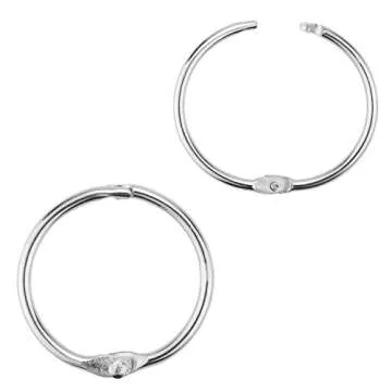 SOTOGO 100 Pieces Book Loose Leaf Binder Ring Keychain Key Rings,Including 0.8 Inch 1Inch 1.2 Inch 1.8Inch Four Size