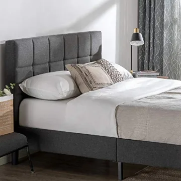 ZINUS Lottie Upholstered Platform Bed Frame Twin Grey
