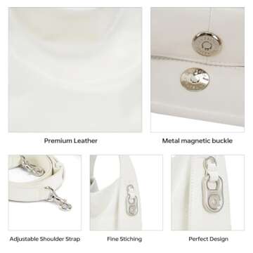 LA FESTIN Leather Hobo Bags for Women Stylish Handbag Crossbody Shoulder Tote Satchel Purse with Adjustable Strap for Daily Occasions