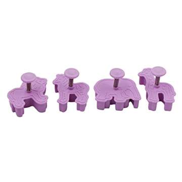 NentMent 4 Pack 3D Animal Cookie Cutters Fondant Biscuit Mould Cake Molds Sugarcraft Cake Decoration...