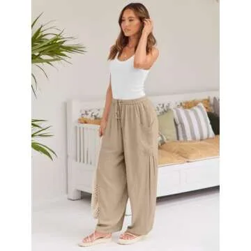 LILLUSORY Women Summer Palazzo Casual Flowy Pants