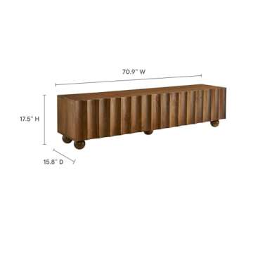 Modway Sorren 71 Inch TV Stand - Modern Walnut Console