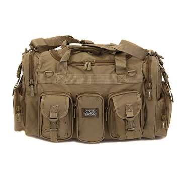 Nexpak Mens Large 22" Inch Tan Duffel Duffle Military Molle Tactical Gear Shoulder Strap Travel Bag