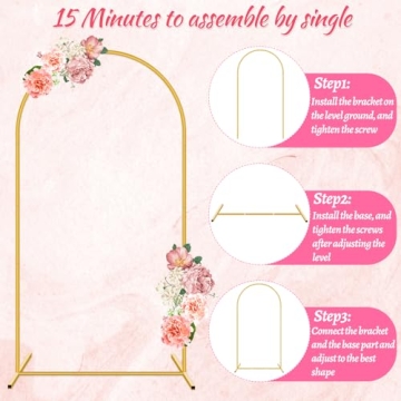 Bouiexye 6FT Metal Arch Backdrop Stand for Events