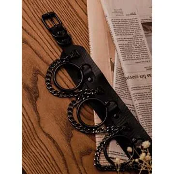 Sacina Goth Punk Black Chain Choker Necklace, PU Leather Chocker Collar, Goth Choker, GOthic Necklace, Halloween Christmas Jewelry Gift for Women