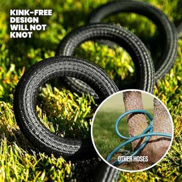 HYDROSTEEL PRO 3x Layer Metal Garden Hose 50 Ft with Nozzle, Stainless Steel Metal Water Hose 50 Ft, Heavy Duty, Flexible, Lightweight, Crush Kink Resistant, 50 Ft Garden Hose, 500 PSI AS SEEN ON TV