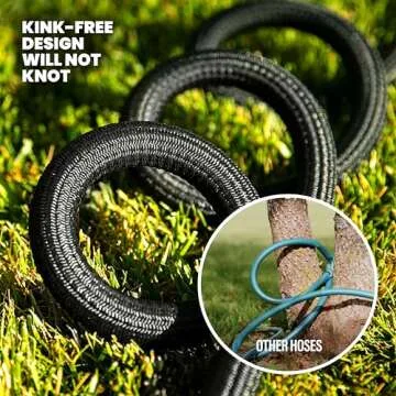 HYDROSTEEL PRO 3x Layer Metal Garden Hose 50 Ft with Nozzle, Stainless Steel Metal Water Hose 50 Ft, Heavy Duty, Flexible, Lightweight, Crush Kink Resistant, 50 Ft Garden Hose, 500 PSI AS SEEN ON TV