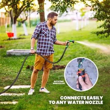 HYDROSTEEL PRO 3x Layer Metal Garden Hose 50 Ft with Nozzle, Stainless Steel Metal Water Hose 50 Ft, Heavy Duty, Flexible, Lightweight, Crush Kink Resistant, 50 Ft Garden Hose, 500 PSI AS SEEN ON TV