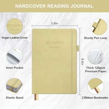 SIMSIMY Reading Journal - 104 Book Reviews, Book Journal for Book Lovers & Readers, Review and Track...