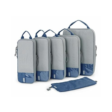 BAGSMART 6 Set Compression Packing Cubes for Travel, Lightweight Vacation Travel Essentials for Men,...