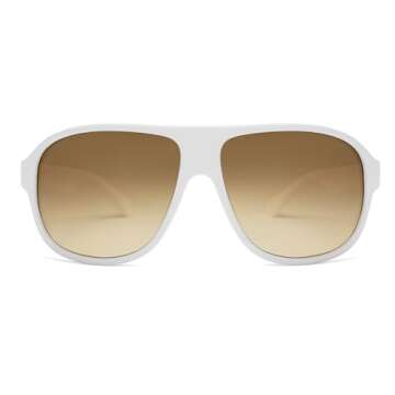 SOJOS Trendy Floating Polarized Aviator Sports Sunglasses for Women Men,Retro Shades for Fishing Surfing Boating SJ2336,White