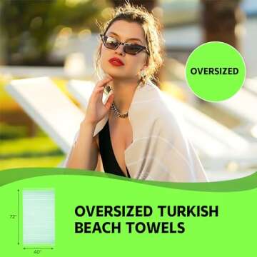 Oversized Turkish Beach Towels for Travel - Quick Dry