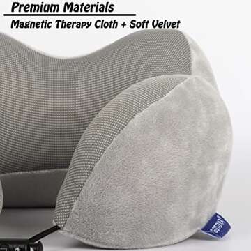 GOTDYA Travel Pillow,Travel Neck Pillows for Sleeping,100% Pure Memory Foam Soft Comfort & Support Pillow for Airplane/Car/Office&Home Rest Use-Gray