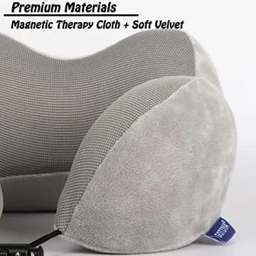 GOTDYA Travel Pillow,Travel Neck Pillows for Sleeping,100% Pure Memory Foam Soft Comfort & Support Pillow for Airplane/Car/Office&Home Rest Use-Gray