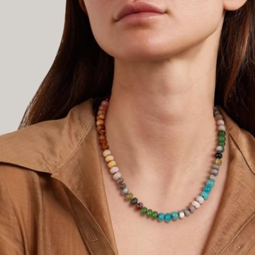 KissYan Beaded Gemstone Necklace - Handmade Boho Jewelry