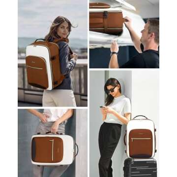 LOVEVOOK 50L Carry on Backpack for Women & Men with 3 Packing Cubes, Large Travel Backpack for Airplanes, TSA Personal Item Travel Bag with Laptop Pocket, Travel Essentials Airline Approved