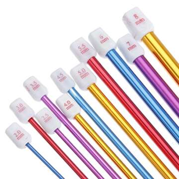 Zuoyou Crochet Hooks 11 Pack Diverse Size Assorted Color Tunisian Afghan Aluminum Knitting Needles S...