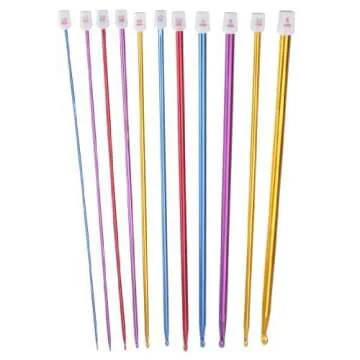 Zuoyou Crochet Hooks 11 Pack Diverse Size Assorted Color Tunisian Afghan Aluminum Knitting Needles Set (2mm to 8mm)