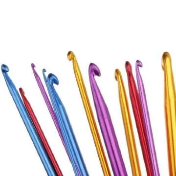 Zuoyou Crochet Hooks 11 Pack Diverse Size Assorted Color Tunisian Afghan Aluminum Knitting Needles Set (2mm to 8mm)