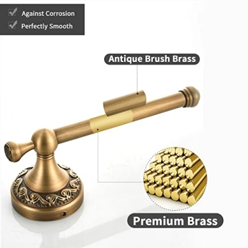 Antique Brass Toilet Paper Holder and Towel Ring Set