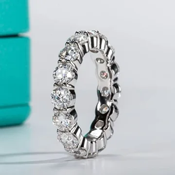 AnuClub 5cttw D Color Moissanite Eternity Ring - Sterling Silver