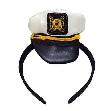 Tigerdoe Hat, Sailor - Yacht Captain Costume Headbands - Mini Hat Headbands (2 Pack Mini Sailor Hat Headbands)