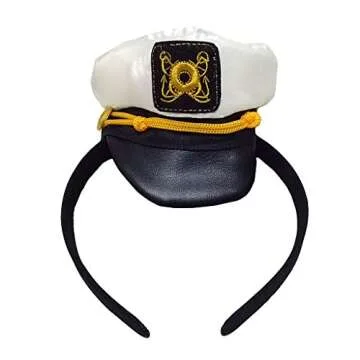 Tigerdoe Hat, Sailor - Yacht Captain Costume Headbands - Mini Hat Headbands (2 Pack Mini Sailor Hat Headbands)