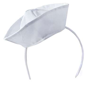 Tigerdoe Hat, Sailor - Yacht Captain Costume Headbands - Mini Hat Headbands (2 Pack Mini Sailor Hat Headbands)