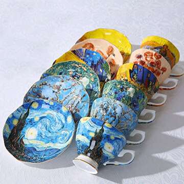 Vincent Van Gogh Coffee Mugs Set With Gift Box