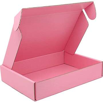 Lmuze Small Pink Shipping Boxes for Small Business Pack of 25-8x5.5x1.6 inches Cardboard Corrugated Mailer Boxes for Shipping Packaging Craft Gifts Giving Products