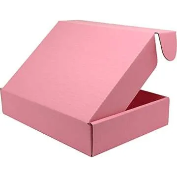 Lmuze Small Pink Shipping Boxes for Small Business Pack of 25-8x5.5x1.6 inches Cardboard Corrugated Mailer Boxes for Shipping Packaging Craft Gifts Giving Products