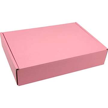 Lmuze Small Pink Shipping Boxes for Small Business Pack of 25-8x5.5x1.6 inches Cardboard Corrugated Mailer Boxes for Shipping Packaging Craft Gifts Giving Products