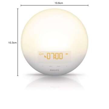 Philips Wake-Up Light Alarm Clock with Sunrise Simulation and Sunset Fading Night Light, White (HF3510)
