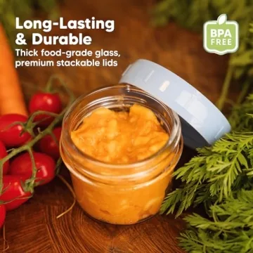 KeaBabies 12 Pack 4oz Glass Baby Food Containers