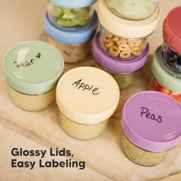 KeaBabies 12 Pack 4oz Glass Baby Food Containers