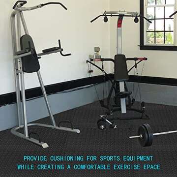 Exercise Mat Puzzle Floor Mat Tiles EVA Foam Gym Flooring Mats, 20 SQ.FT Interlocking Foam Floor Tiles Gym Equipment Workout Floor Pads for Home Gym, Yoga, Gymnastics