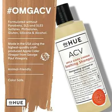 dpHUE ACV Soothing Shampoo, 8.5 Fl Oz - Sulfate Free Dry Scalp Shampoo For Color Treated Hair With Apple Cider Vinegar, Ginger Root, Lavender and Aloe