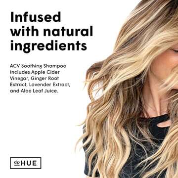 dpHUE ACV Soothing Shampoo, 8.5 Fl Oz - Sulfate Free Dry Scalp Shampoo For Color Treated Hair With Apple Cider Vinegar, Ginger Root, Lavender and Aloe
