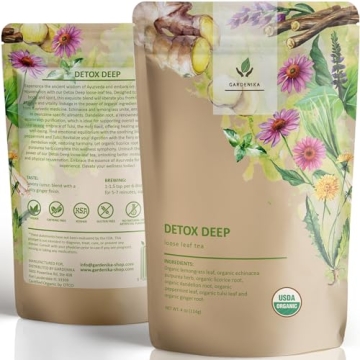 Premium Organic Dandelion Root Detox Tea - Caffeine-Free Herbal Blend with Lemongrass and Echinacea