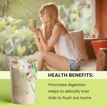 Organic Dandelion Detox Herbal Tea, Caffeine-Free, 4 oz