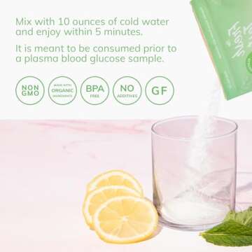 The Fresh Test, 75-gram Powder Drink Mix | Additive-Free, Non-GMO, Organic Ingredients | Mint Lemonade