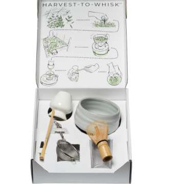 Dr. Weil Matcha Kari - Lite Matcha Tea Set - White - Whisk with Holder, Scoop, Sifter, and Ceramic B...