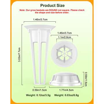 12 PCS Grow Baskets and 12PCS Grow Domes Compatible with AeroGarden, Hydroponics Garden Accessories Set for Indoor Growing System (No Seeds)