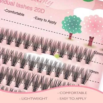 20D Lash Clusters, 240pcs Individual Lashes Extensions Volume Cluster Lashes, 10-14mm Mix Lengths 20...