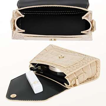 FRANSHION handbags for women，mini purses for women，cute small purse,small crossbody bags for women trendy（beige）