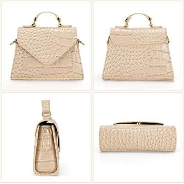 FRANSHION handbags for women，mini purses for women，cute small purse,small crossbody bags for women trendy（beige）