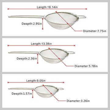 Shop Zesproka 3 Piece Stainless Steel Fine Mesh Strainers