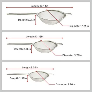 Shop Zesproka 3 Piece Stainless Steel Fine Mesh Strainers