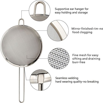 Shop Zesproka 3 Piece Stainless Steel Fine Mesh Strainers