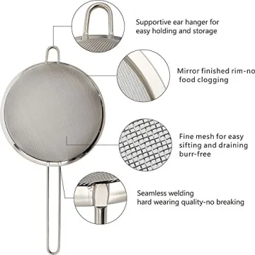 Shop Zesproka 3 Piece Stainless Steel Fine Mesh Strainers